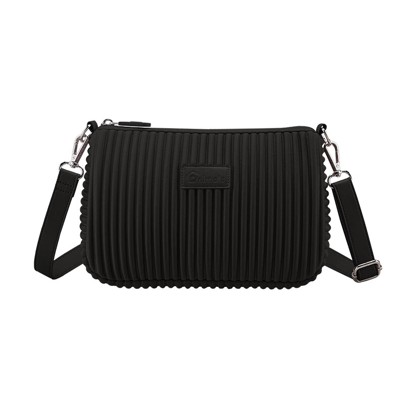 ONIMALS单肩包女大容量波士顿女包保龄球包百搭高级感 黑金色