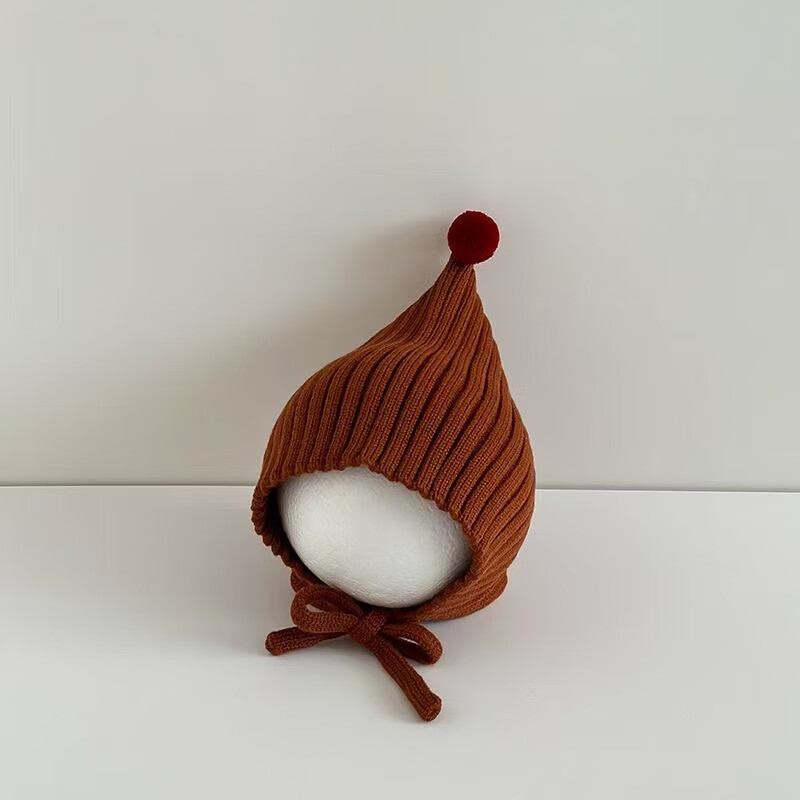 彩虹房子儿童新款秋冬季外出男女宝宝百搭保暖护加绒加厚耳帽合集 尖尖精灵帽【红色】参考5-24个月（43-48cm）