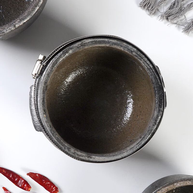【甄选】米线土豆粉麻辣烫锅耐高温老式炖肉炖豆腐黑土陶瓷砂锅煤 收口大肚耐高温砂锅 1ml