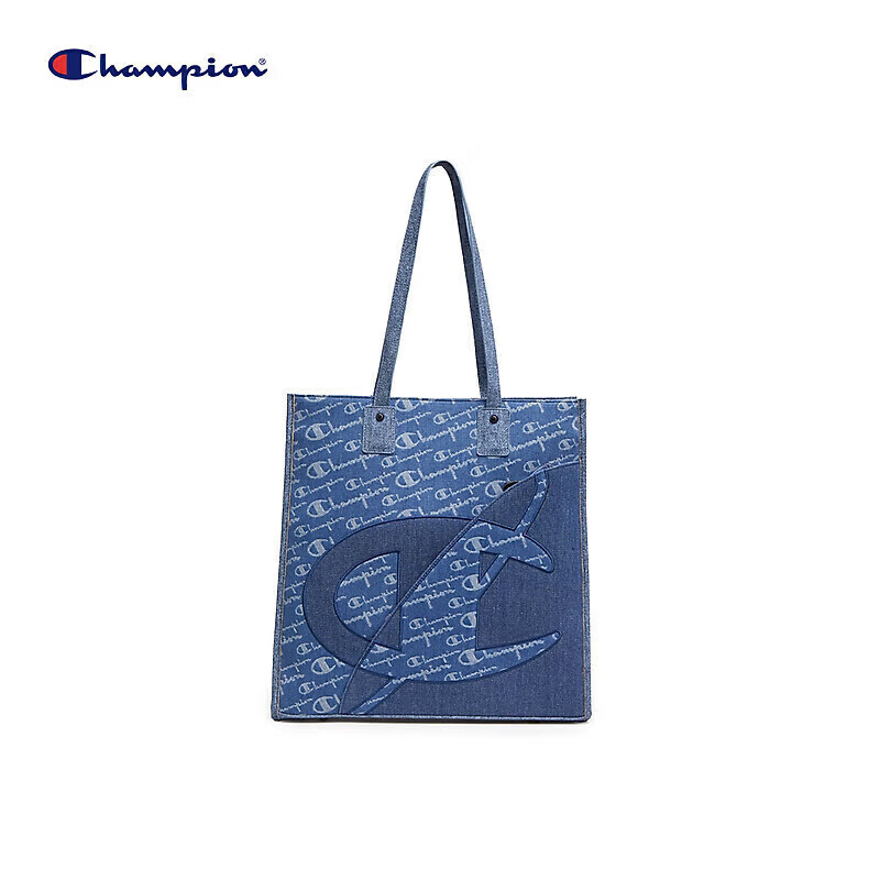 Champion美国冠军2025新款手提包男女 老花满印托特包25SSP41 深蓝 均码