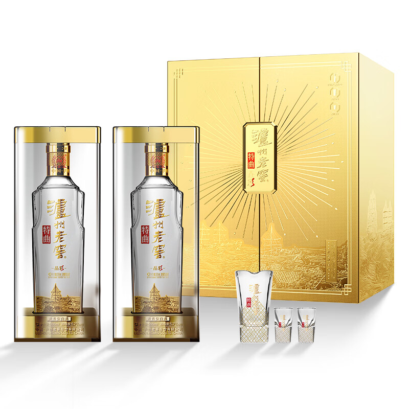 泸州老窖 特曲晶彩 浓香型 白酒 52度500ml*2瓶 星光璀璨礼盒 节日送礼