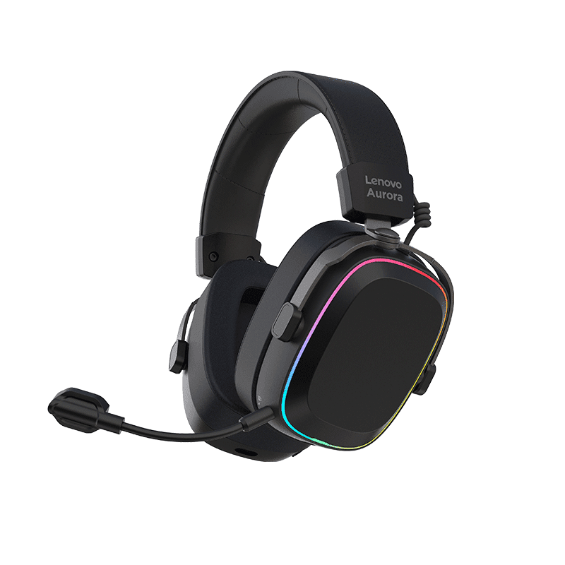 联想晨星（LENOVO DAYSTAR）联想极光耳机无线头戴式游戏四模蓝牙RGB电竞耳麦游戏专用 黑色 7.1虚拟环绕音+RGB炫彩灯效+AI降噪