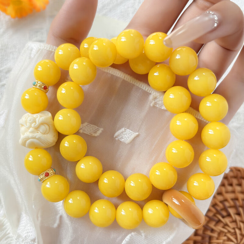 DUTRIEUX金玉满堂菩提子手串双圈盘玩佛珠醒狮跑环款文玩手持学生百搭手链 玉笛鸣【圆珠双圈】11-12mm