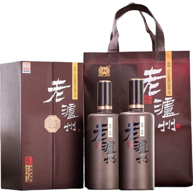 泸州老窖老泸州韶光年华52度浓香型白酒礼盒京东自营500ml*2瓶商务礼品