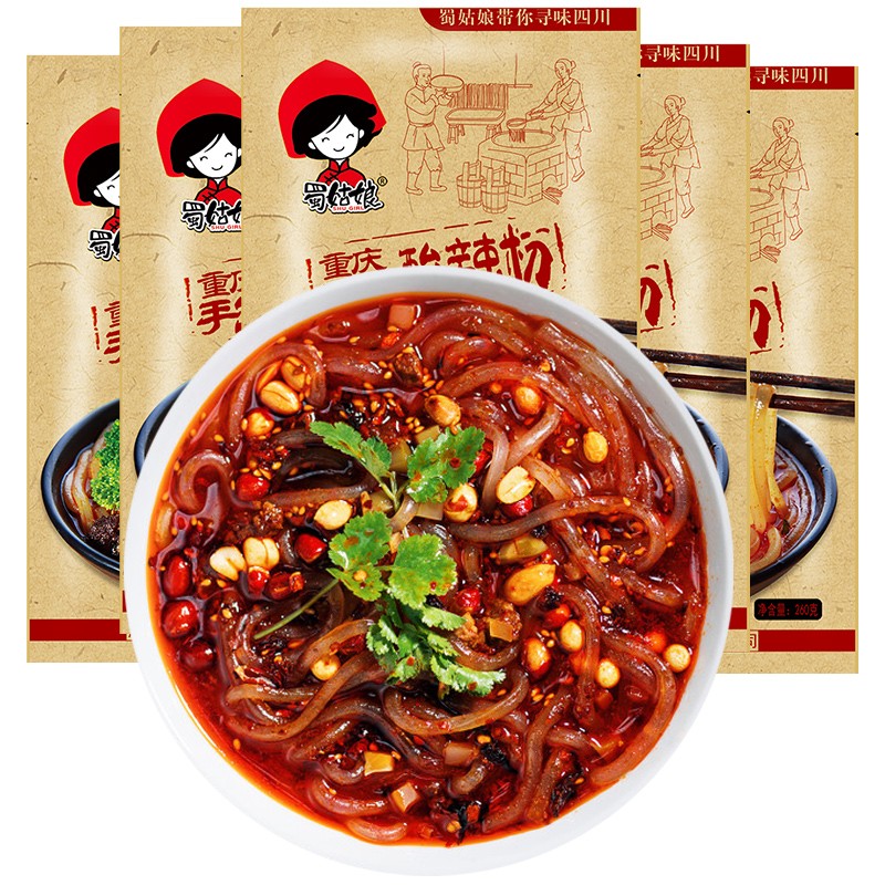 蜀姑娘非油炸紅薯酸辣粉 方便速食 手工酸辣粉 260g*5袋