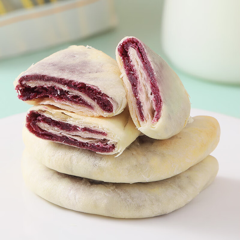 法米诺紫薯芋泥饼早餐代餐糕点心无蔗糖粗粮饱腹紫薯饼糕点袋装300g 紫薯芋泥饼袋装300g(10枚)