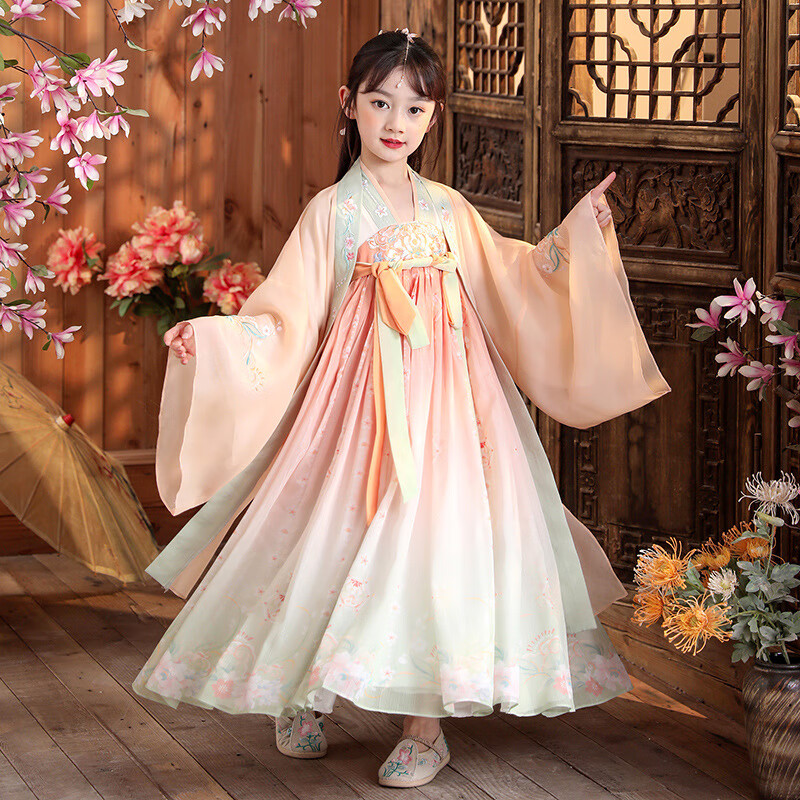 黑造品牌儿童汉服夏季款小孩子公主裙女童古风装中大童唐装襦裙小学生