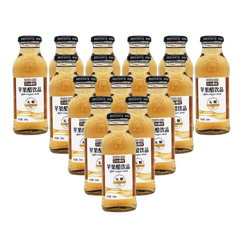 億佳果園發(fā)酵型蘋(píng)果醋飲料無(wú)糖飲品蘋(píng)果汁整箱批發(fā)300mL16玻璃瓶 300mL*16瓶一件 無(wú)糖果醋