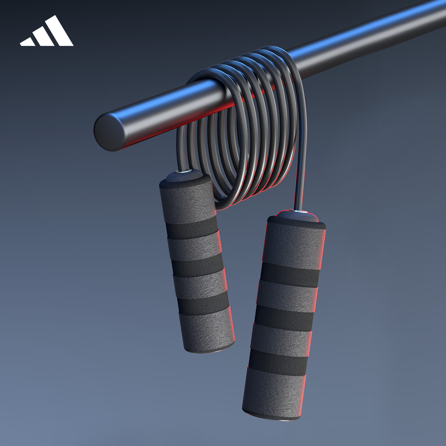 阿迪达斯(adidas)竞速跳绳健身运动儿童小学专用中考体育考试学生成人比赛专业绳子 黑色【顺滑轴承丨防滑手柄丨3M绳长可调节】