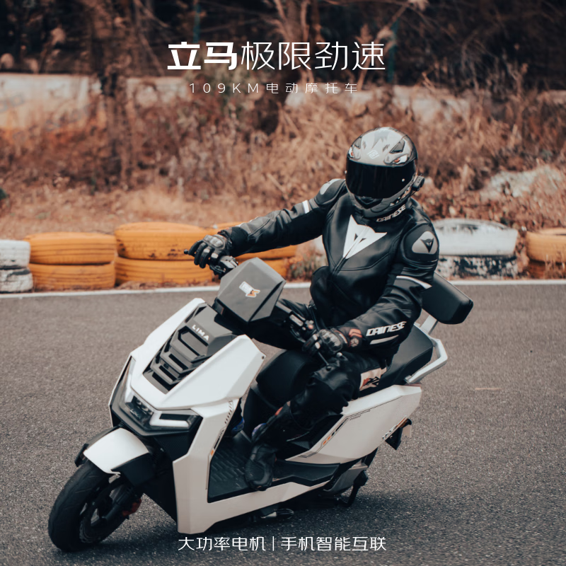 立马电动摩托车【CCTV大国品牌】极限劲速高速续航109KM强劲电机72V38Ah铅酸电池智能电动车 枪灰