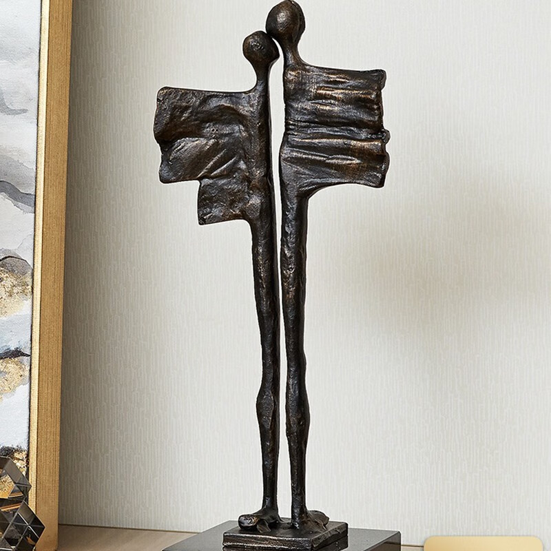 忆往昔北欧抽象人物摆件家居饰品轻奢创意情侣人像雕塑抽象艺术品现代