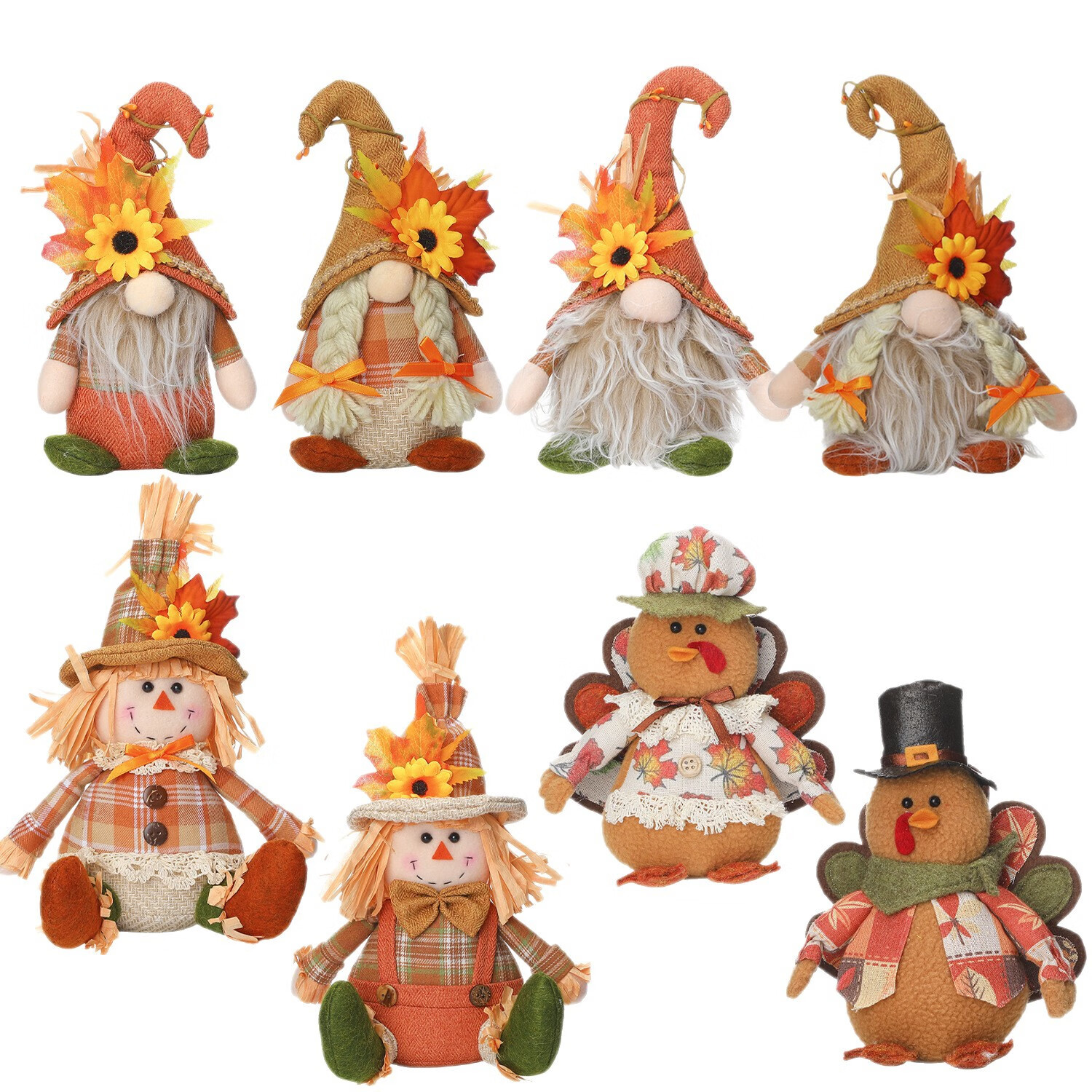 京柳（JINGLIU）感恩节创意鲁道夫公仔橱窗装饰品丰收节稻草人火 稻草人背带裤男款