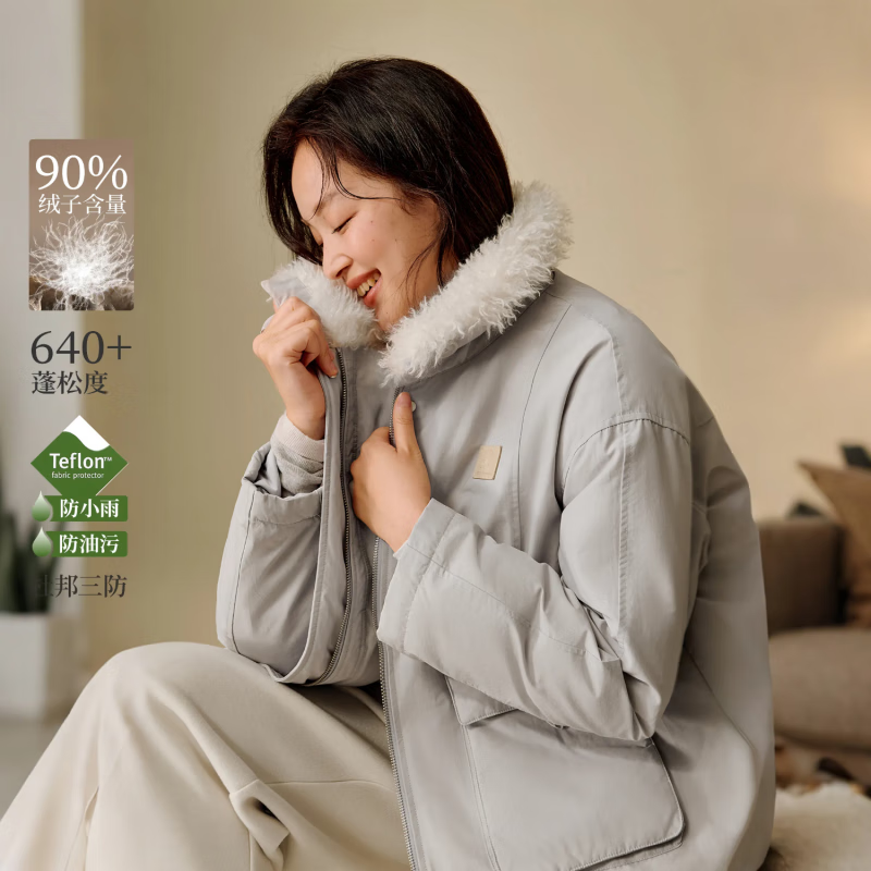 ������INMAN��2025����Ůװ�¿�����ë���칤װ���޷��߳�����Ѽ�ޱ�ů���� �ŵ�� S 155-162cm /95-110��