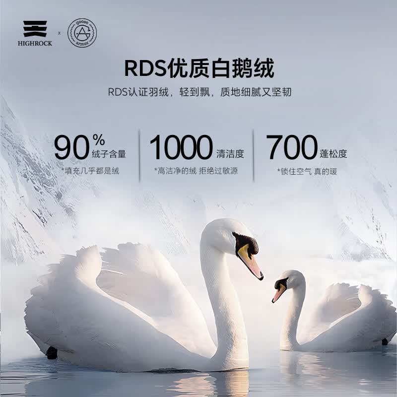 天石鹅铠甲秋冬700蓬羽绒服RDS90鹅绒女士收腰户外运动防风保暖G338 银桦灰色 2XL