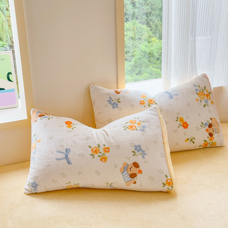 伊路卡新款牛奶绒四件套秋冬季保暖珊瑚绒床上用品儿童被套床单 布布萌宠 1.8米床 四件套 床单款 （被套200*230cm）