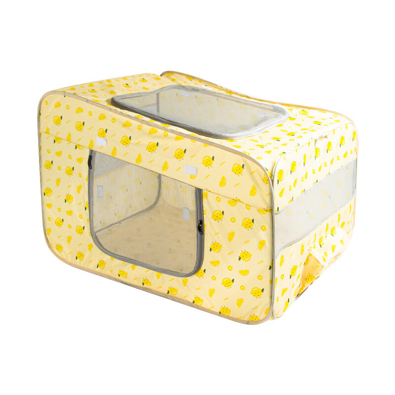 乐优派生产怀孕产房可折叠繁殖窝猫咪箱封闭式宠物待产围栏帐篷笼 黄色 L
