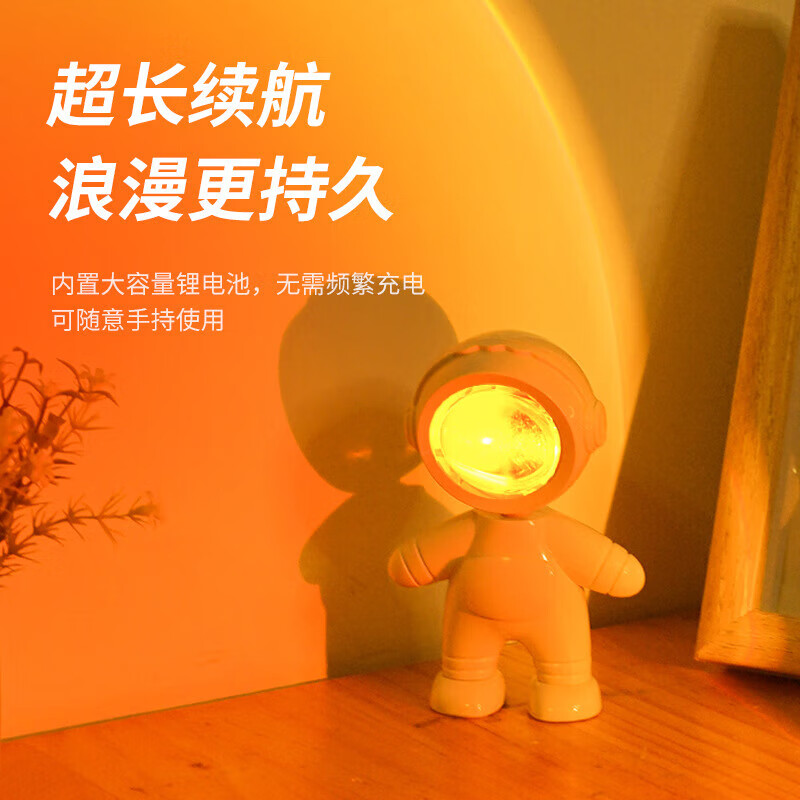 OUMIRO插电小夜灯氛围灯卧室床头客厅书桌创意投影灯落地打光情调宇航员 款式随机