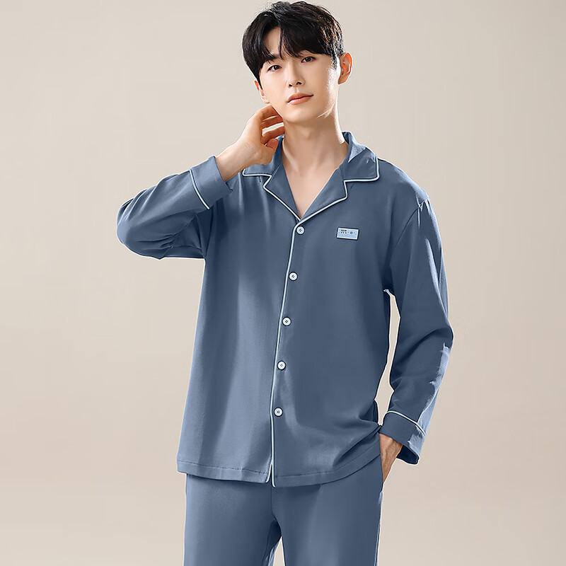 猫人情侣睡衣秋冬季2025新款100%棉男女士长袖简约高级轻奢家居服套装 3号男士家居服套装 100%纯棉 XL 【适合120-140斤】