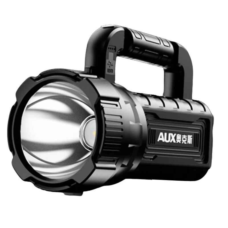 奥克斯强光手电筒四核灯芯超长续航野外探照灯巡检手提灯家用应急巡逻灯 材质升级/超长续航/侧灯/快充