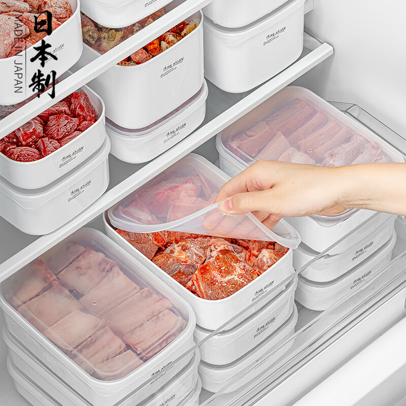 家の物语（KATEI STORY）日本进口冰箱冷冻收纳盒专用厨房密封储物冻肉分装盒保鲜盒食品级 冷冻盒【组合】 5件套