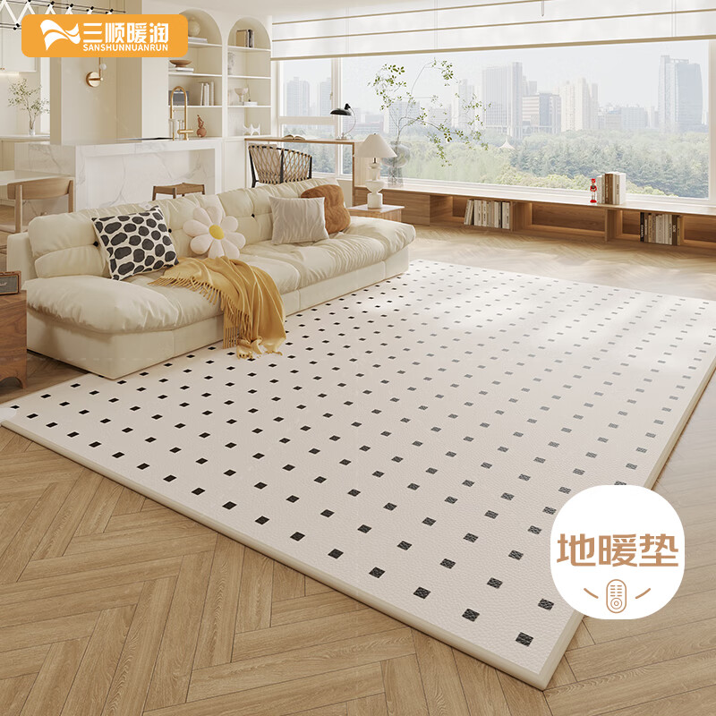 三顺暖润石墨烯碳晶地暖垫电热地毯加热地垫 波点180x200cm【客厅家用】