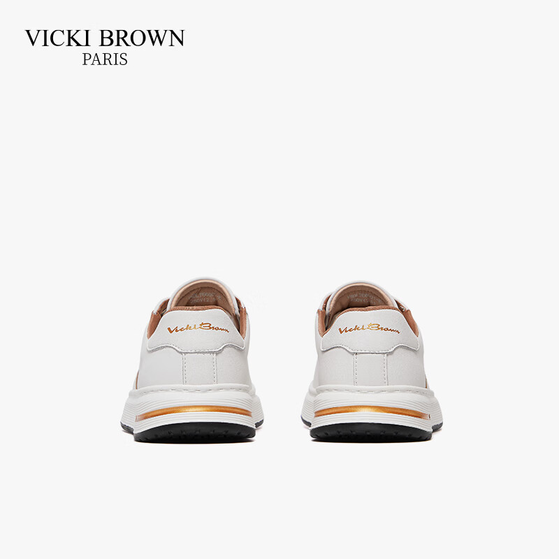 未毕(VICKI BROWN)法国品牌VB男鞋【冠军系列】简约潮流板鞋轻奢刺绣舒适防滑休闲鞋 白金色 42