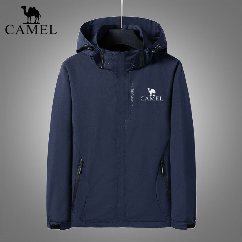 骆驼（CAMEL）户外冲锋衣男女款三合一黑色外套冬季防风防水进藏三防登山服 藏青蓝【男女同款】 3XL 155-175斤