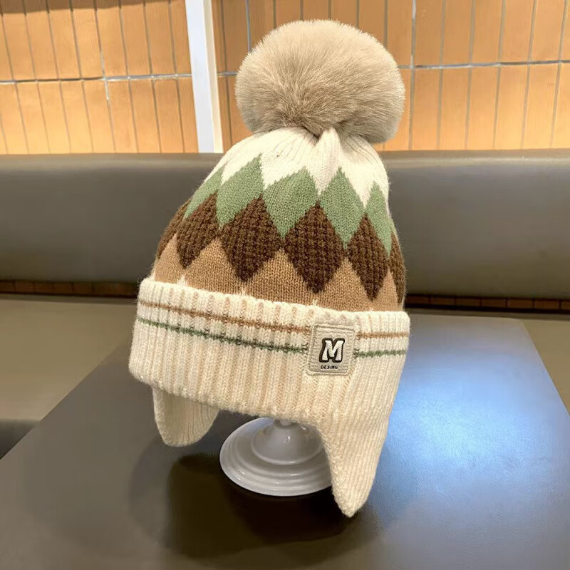 ��СӰ��HELLO YING�������ͯ��ůñ���ﶬ����Ůͯ���η��绤��ñ������֯�Ӻ�ë��ñ ��ͯ��֯����M-��ɫ 10.56Ԫ