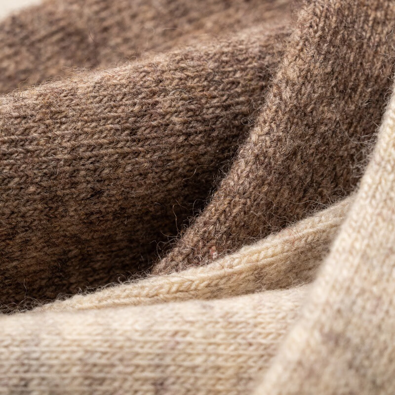 佐巴伦保暖羊毛袜子男士冬季加厚羊毛长筒袜秋冬天加绒中筒袜厚毛圈长袜 三双装//浅灰3双 均码