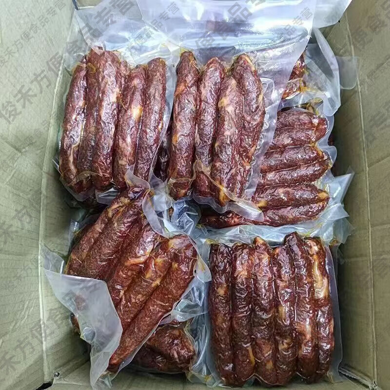 川味麻辣香肠四川腊肠干货特产风干非烟熏腊肉香辣烤肠腊味批发 抢:买一斤送一斤[整箱两斤]约