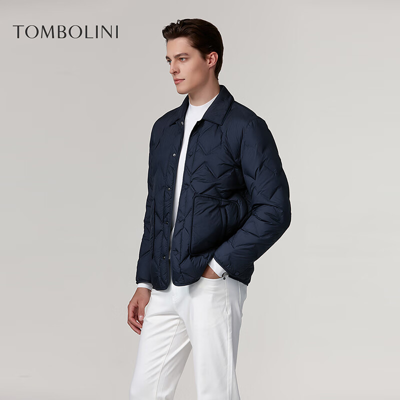 东博利尼【商务羽绒服】轻柔高蓬鹅绒服哑光肤感降噪面料藏青色 藏青色 均码 50