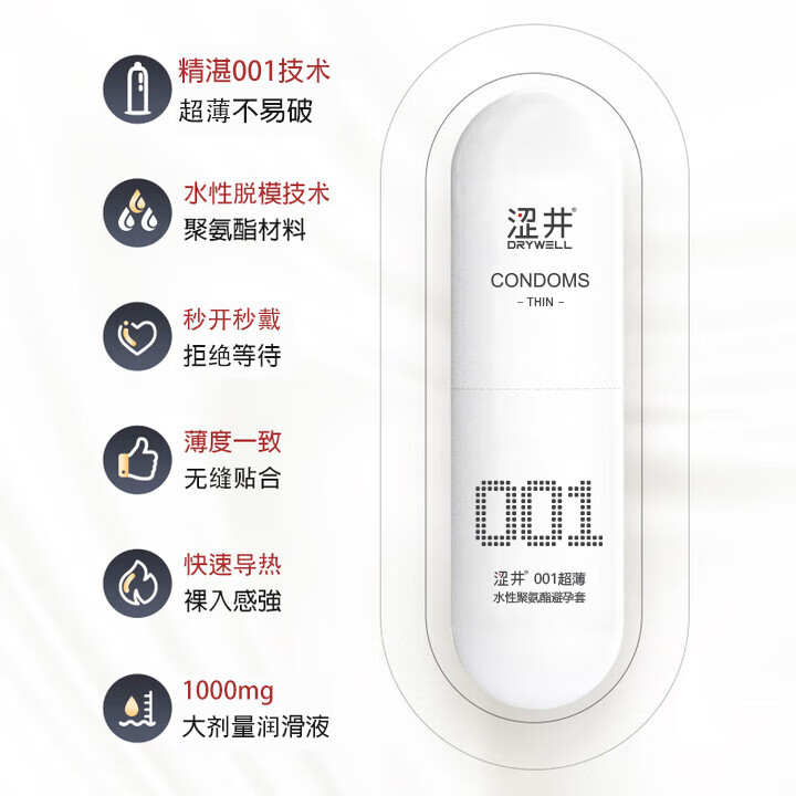 涩井避孕套超薄001裸感隐形胶囊聚氨酯延时喷雾玻尿酸颗粒安全套套byt 白金001J胶囊7只+颗粒6只+延时喷雾1ml