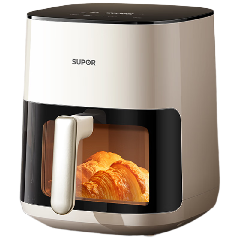 苏泊尔（SUPOR）空气炸锅不用翻面 家用全自动 可视5L大容量 聚风环流多功能免翻面炸锅KD53D882A