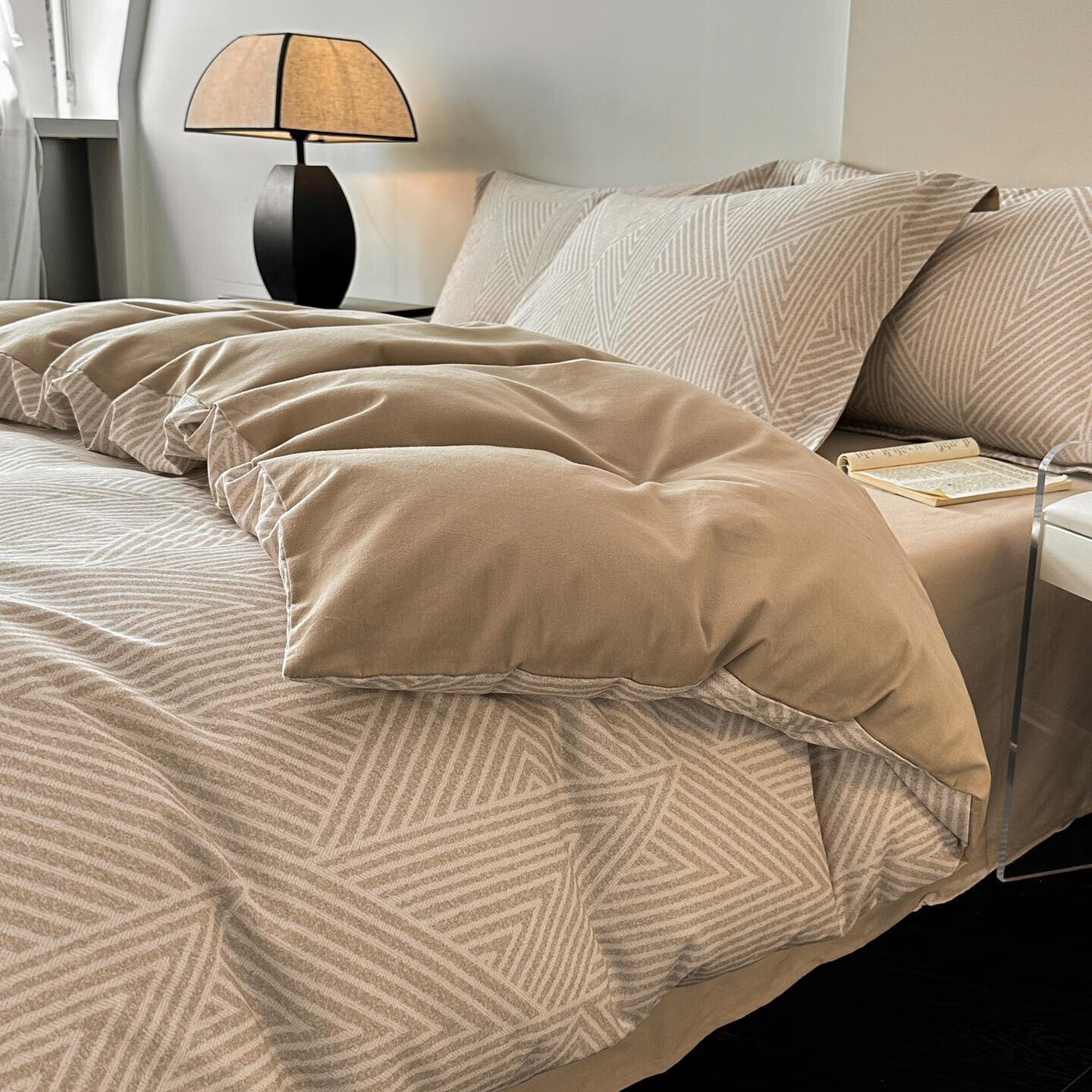 AIDLIA类全棉磨毛床上四件套纯棉床单被套床笠保暖床品套件 卢卡斯1 1.2m床 床单款 （被套160*210cm）