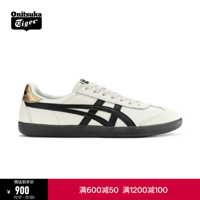 Onitsuka Tiger鬼塚虎男女款复古德训鞋轻便透气运动休闲板鞋TOKUTEN 1183B938 白色/黑色 41.5