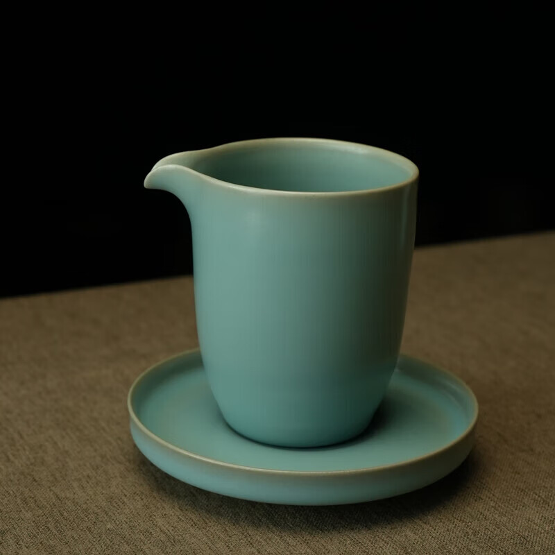 汝誉天下汝窑茶杯公道杯直口公杯清凉寺汝瓷汝州纯手工天青冰裂纹开片 清风公杯(清凉寺汝官窑)