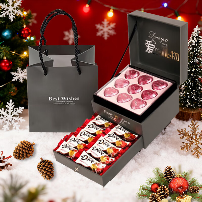 德芙（Dove）心语巧克力礼盒圣诞情人节生日礼物女生送女友老婆实用浪漫糖果 甜蜜德芙礼物【店长力荐】92.7g