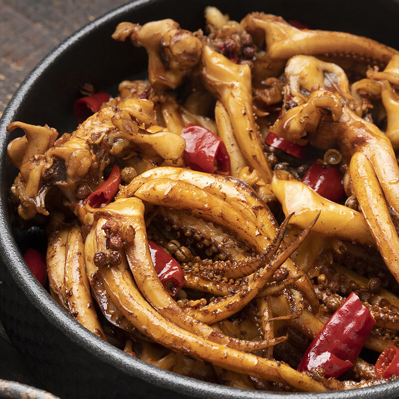 冷幫主四川特產(chǎn)辣鹵魷魚頭即食熟食麻辣魷魚須海鮮小零食120g 辣鹵魷魚頭*1袋 120g