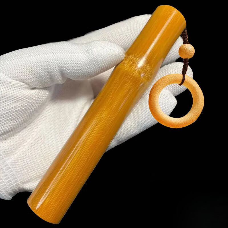 立始【定制刻字】实心玉竹成品摆件纯手工学生实心竹文玩把件文竹老料 带竹节带配饰 直径20mm长度9-11cm