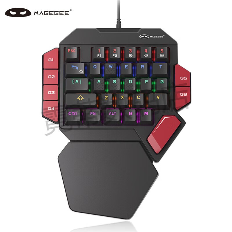 MageGee戰斧 左手游戲鍵盤(pán) 電競吃雞專(zhuān)用鍵盤(pán) 臺式筆記本電腦鍵盤(pán)  戰斧 黑色混光 黑軸