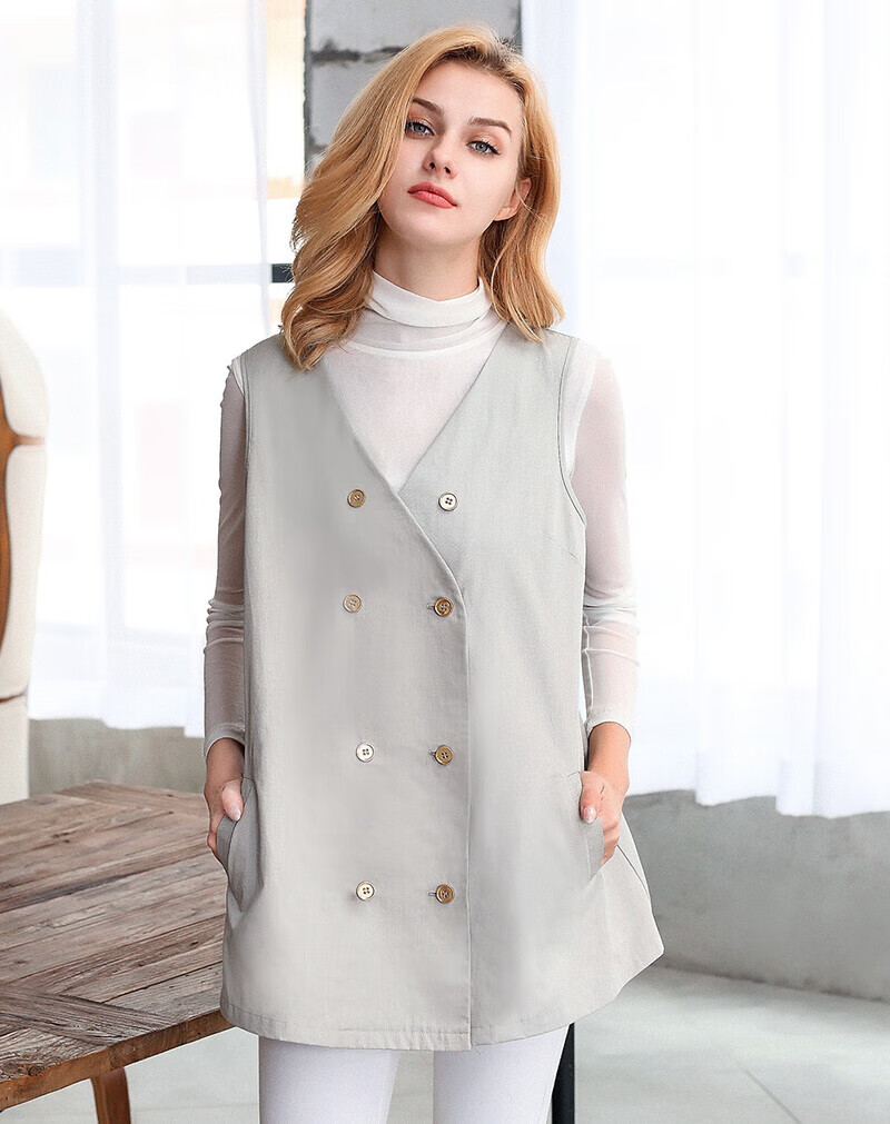 孕婴港湾上班族防辐射服孕妇装正品挡布内穿女衣服神器放射工作服防护电脑 【常规单层款】米灰色防辐射服+送测试笔大礼包 M