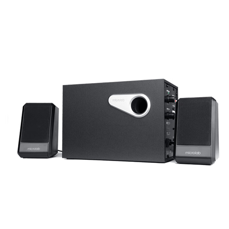 麦博电脑音箱音响2.1低音炮M200台式小音箱 黑色