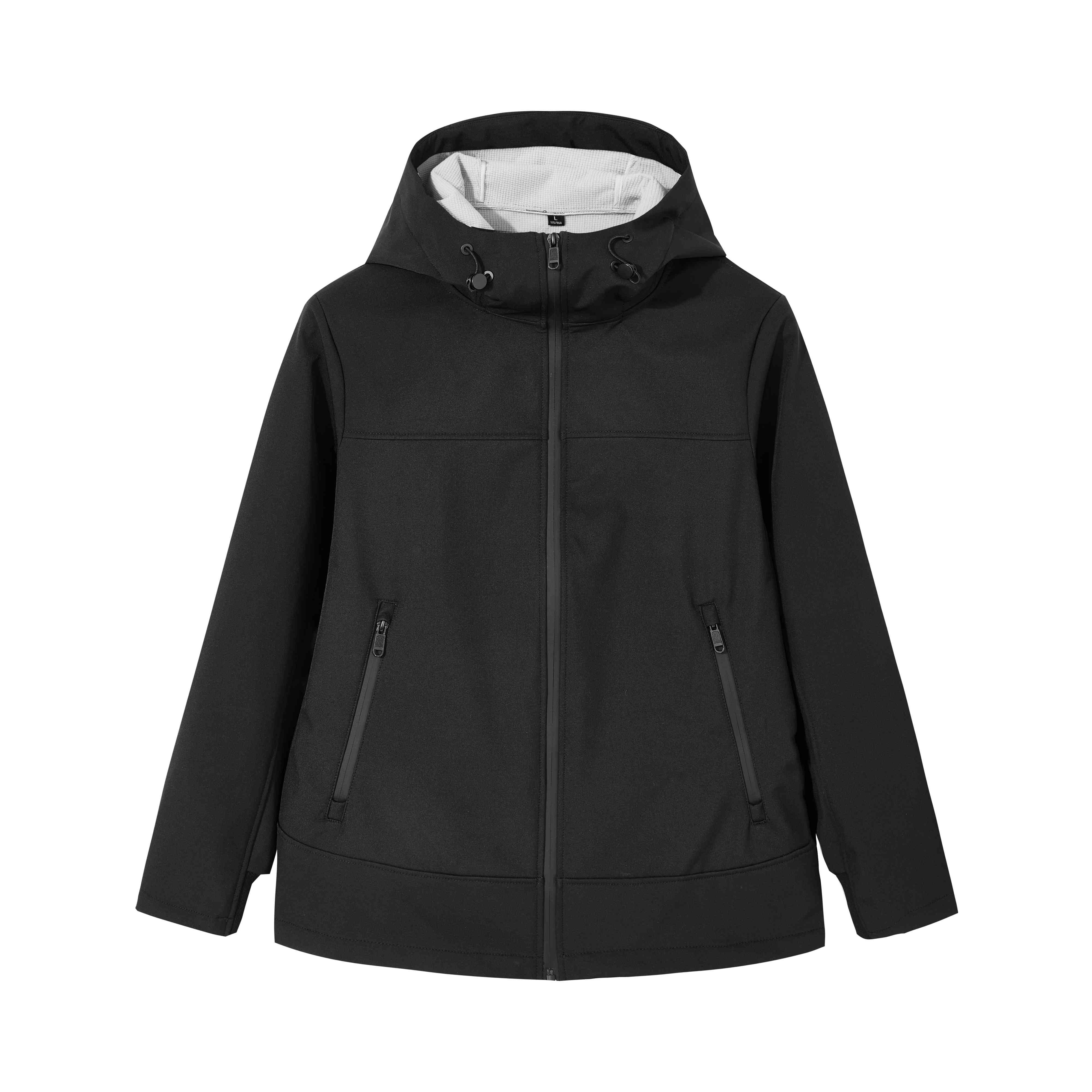 凡客诚品（VANCL）运动户外休闲软壳冲锋夹保暖百搭外套 黑 M