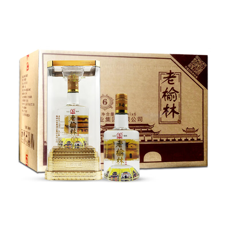 老榆林【酒厂店铺】老榆林上郡古城45度浓香型白酒500mL单瓶装纯粮酒 45度 500mL 6瓶