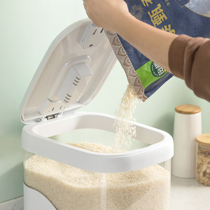 茶花（CHAHUA）米桶家用防虫储米箱面粉储存桶防潮米缸家用食品级装米杂粮容器 10斤【带防虫盒*可视桶身】送量杯