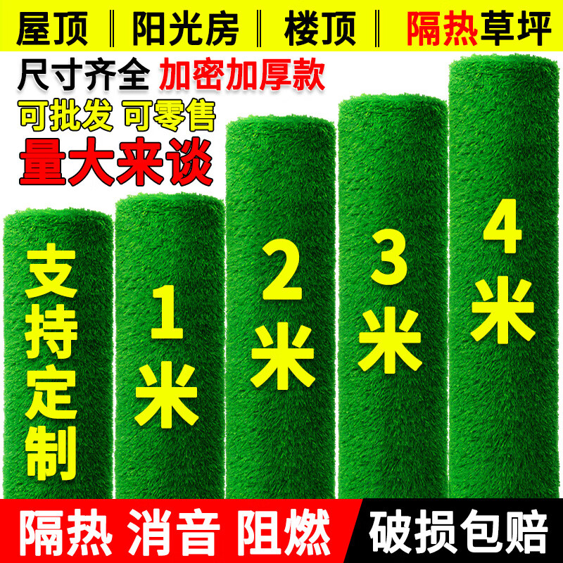 清雅仿真草坪隔音垫子假草皮屋顶阳台隔热防滴水声空调外机雨棚假草坪 3cm加密款消音草(1米宽*1米长)