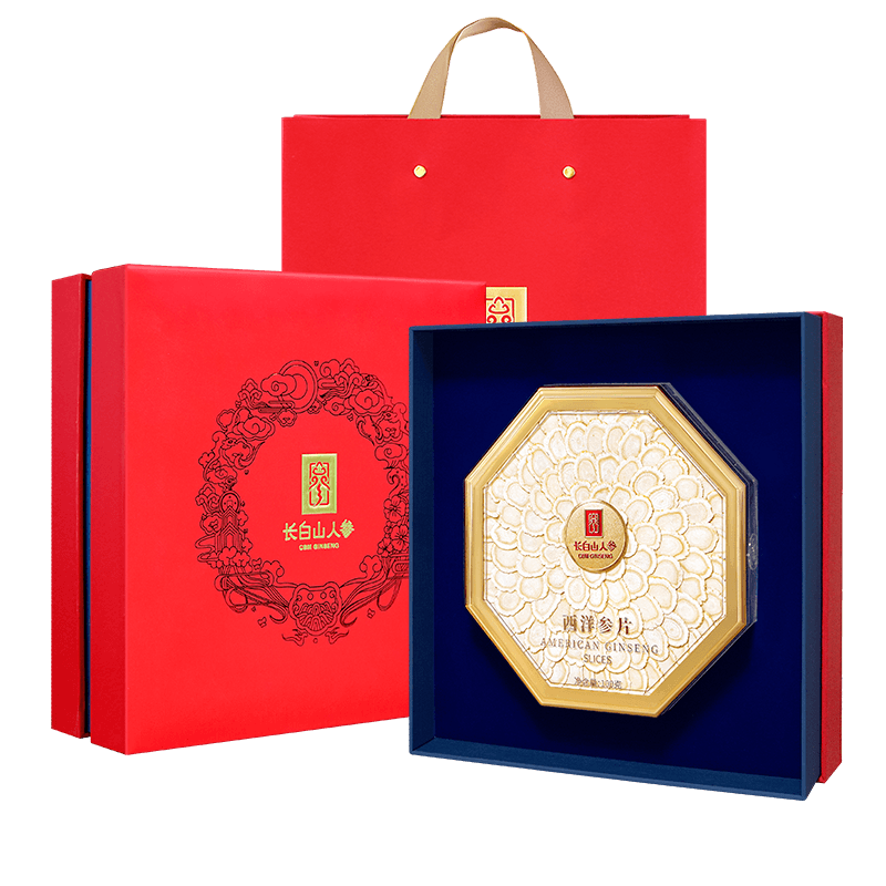 長(zhǎng)白山人參【官方】西洋參片大片花旗參片健康煲湯泡水含片節(jié)日送禮品禮盒 西洋參片50g排片禮盒（約1.7cm片）