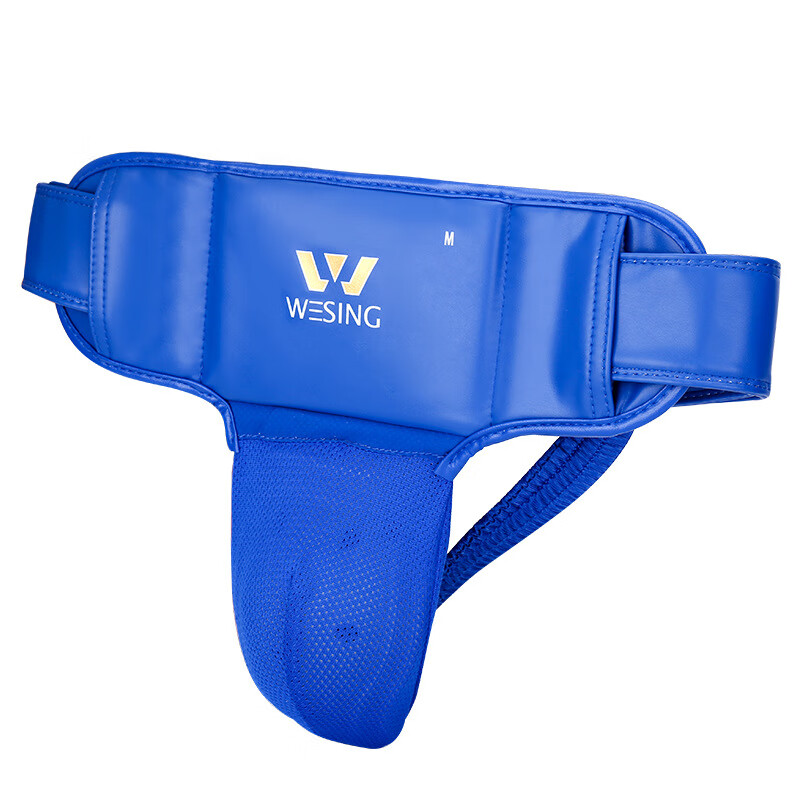 九日山护档散打训练护裆男女拳击泰拳比赛护具跆拳道格斗护阴正品 蓝色（男子 S