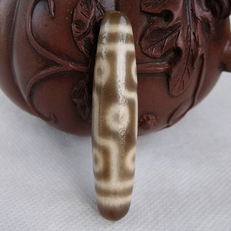 奥音S藏传玛瑙牙黄九眼老天珠真老无做旧高级民族风项链吊坠