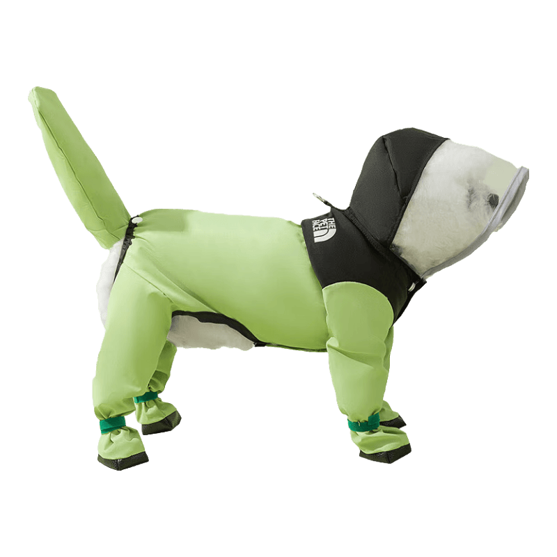 嬉皮狗（hipidog）全包小狗狗雨衣四腳防水泰迪比熊寵物小型犬防臟雨天衣服 邦迪藍 S 建議體重4-7斤